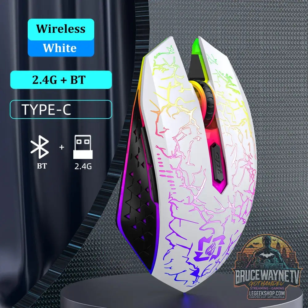 Souris - 2.4G BT5.2 White / China Mainland - Souris Gaming